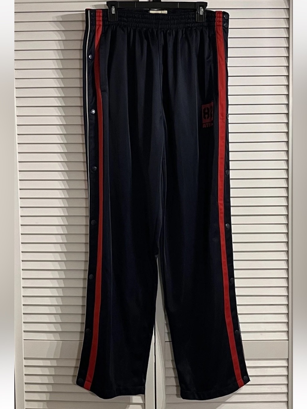 Plugg Men's Snap Track Pants XL Blue Straight Leg Side Striped Activewear